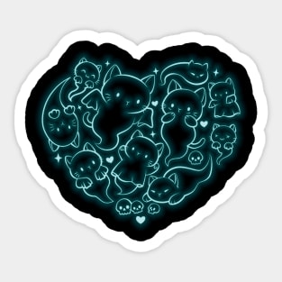 Spooky Cute Cat Ghosts Halloween Sticker